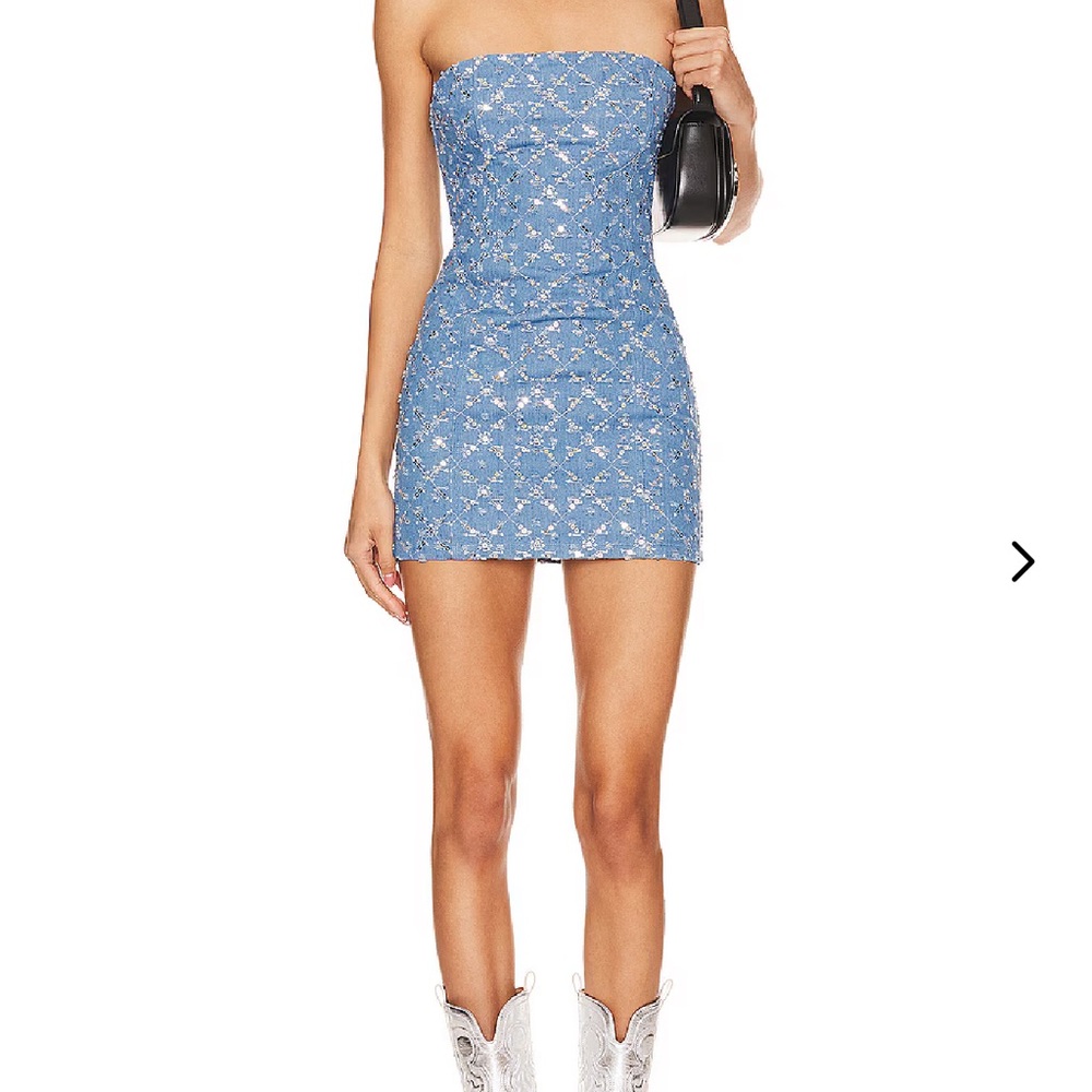 Lovers and Friends Berner Mini Dress in Denim Blue